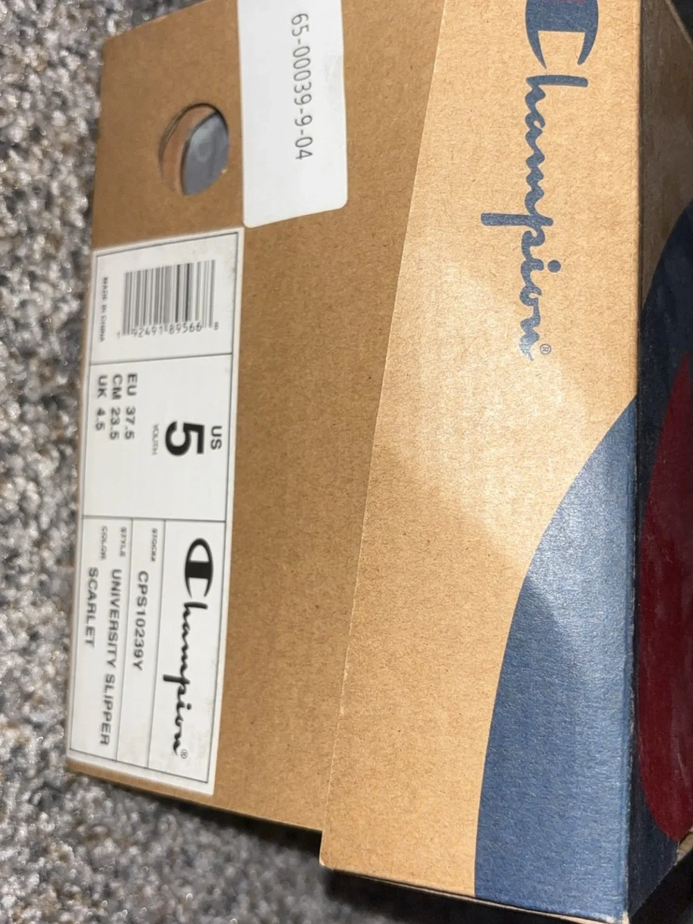 Champion Red Plush Logo Slippers